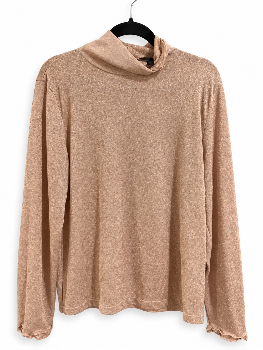 J. Crew Lightweight Tan Mock Neck Glitter